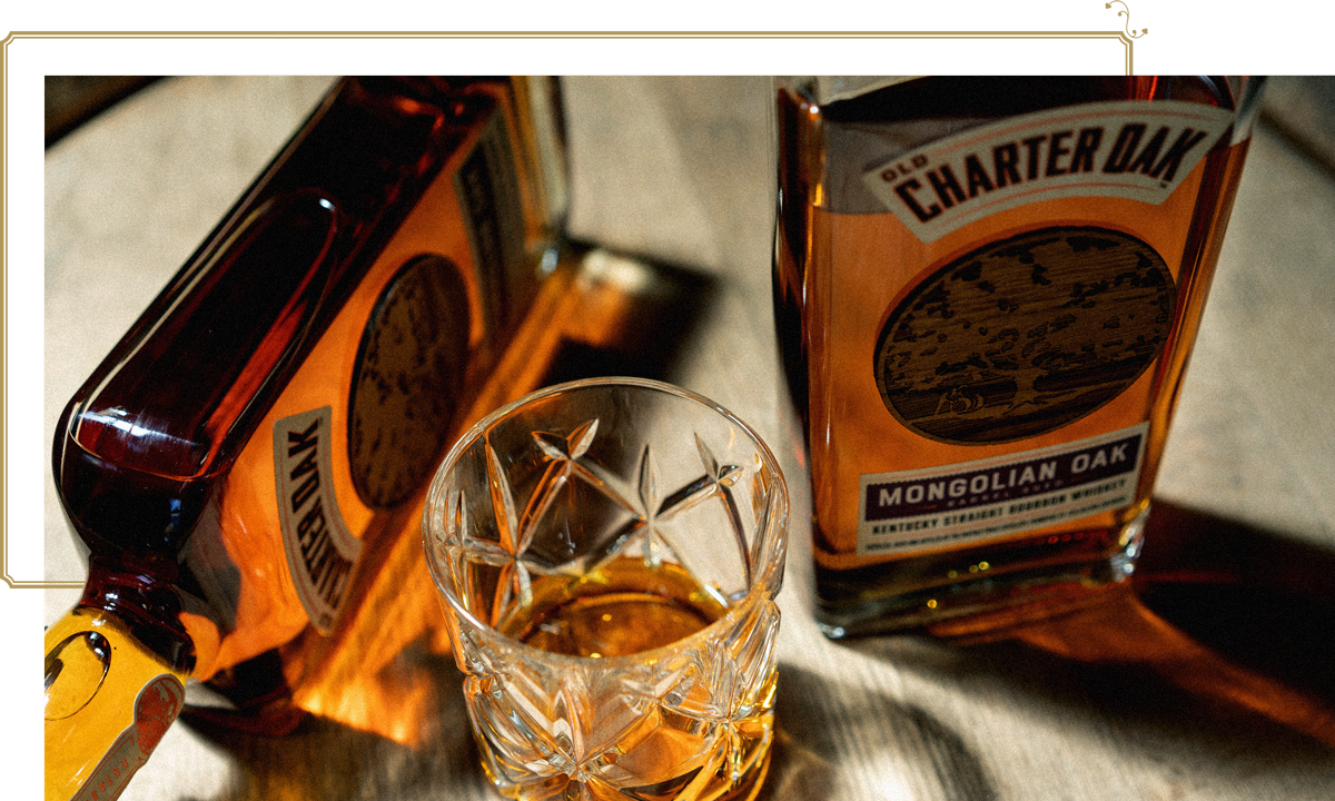 A glass of bourbon